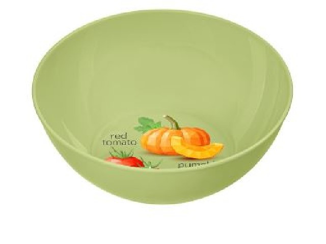 Миска 0,46л круглая с декором (салатовый)